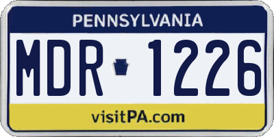 PA license plate MDR1226