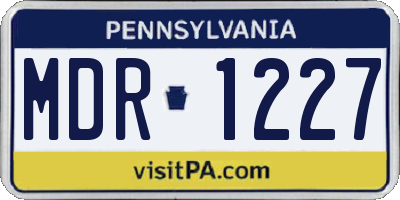 PA license plate MDR1227