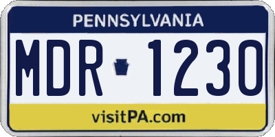 PA license plate MDR1230
