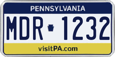 PA license plate MDR1232