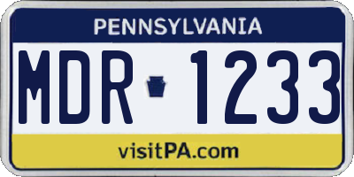 PA license plate MDR1233