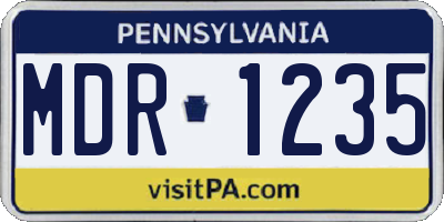 PA license plate MDR1235