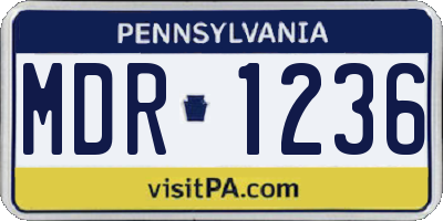 PA license plate MDR1236