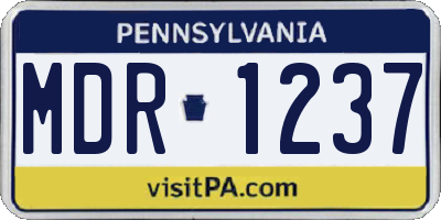 PA license plate MDR1237