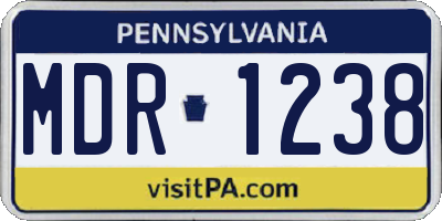 PA license plate MDR1238