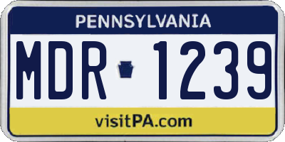 PA license plate MDR1239