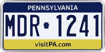 PA license plate MDR1241