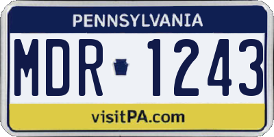 PA license plate MDR1243