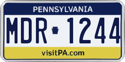 PA license plate MDR1244