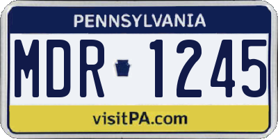 PA license plate MDR1245