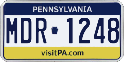 PA license plate MDR1248