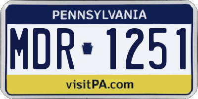 PA license plate MDR1251