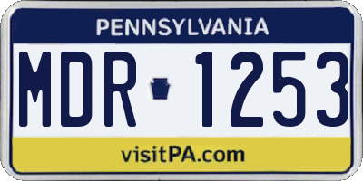 PA license plate MDR1253
