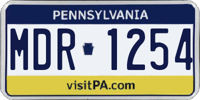 PA license plate MDR1254