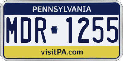 PA license plate MDR1255