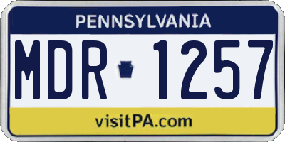 PA license plate MDR1257