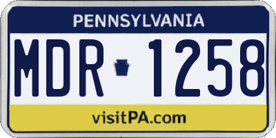 PA license plate MDR1258