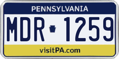 PA license plate MDR1259