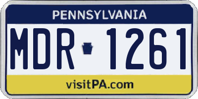 PA license plate MDR1261