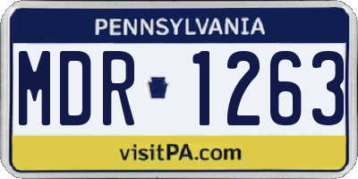 PA license plate MDR1263
