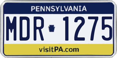 PA license plate MDR1275