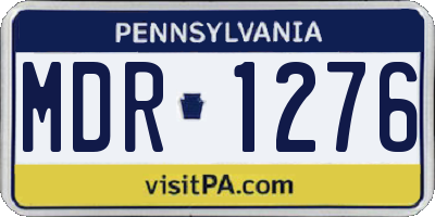 PA license plate MDR1276
