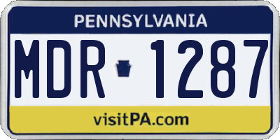 PA license plate MDR1287