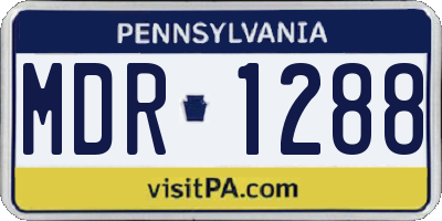 PA license plate MDR1288