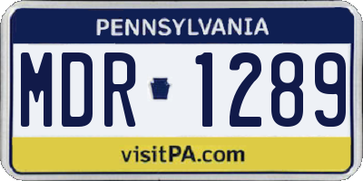 PA license plate MDR1289