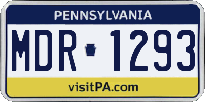 PA license plate MDR1293