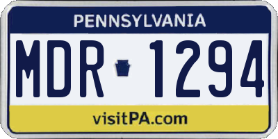 PA license plate MDR1294