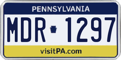 PA license plate MDR1297