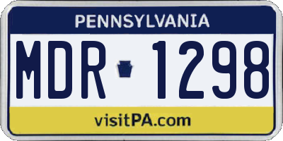 PA license plate MDR1298