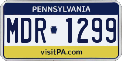 PA license plate MDR1299
