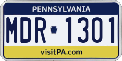 PA license plate MDR1301
