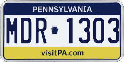 PA license plate MDR1303