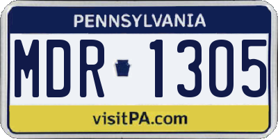 PA license plate MDR1305