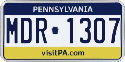 PA license plate MDR1307