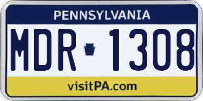 PA license plate MDR1308