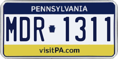 PA license plate MDR1311
