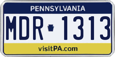 PA license plate MDR1313