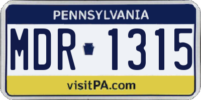 PA license plate MDR1315