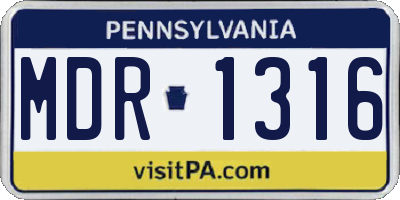 PA license plate MDR1316