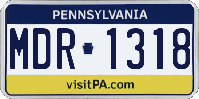 PA license plate MDR1318