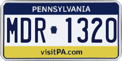 PA license plate MDR1320
