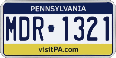 PA license plate MDR1321