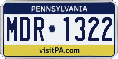 PA license plate MDR1322