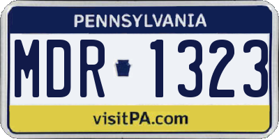PA license plate MDR1323