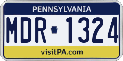 PA license plate MDR1324