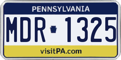 PA license plate MDR1325